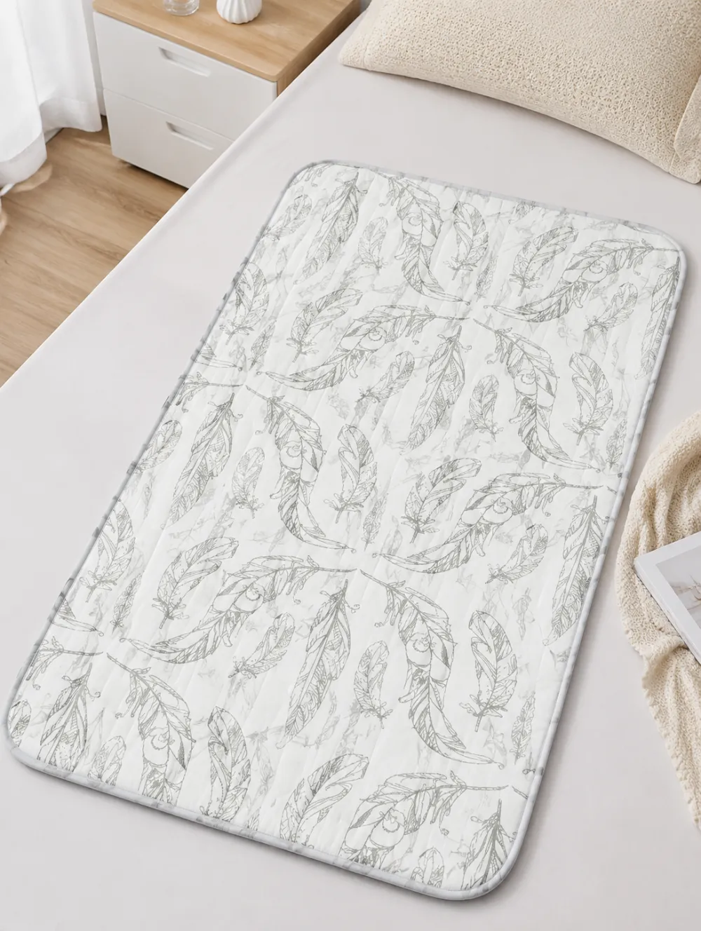 Boho Feather Pattern Cooling Mat