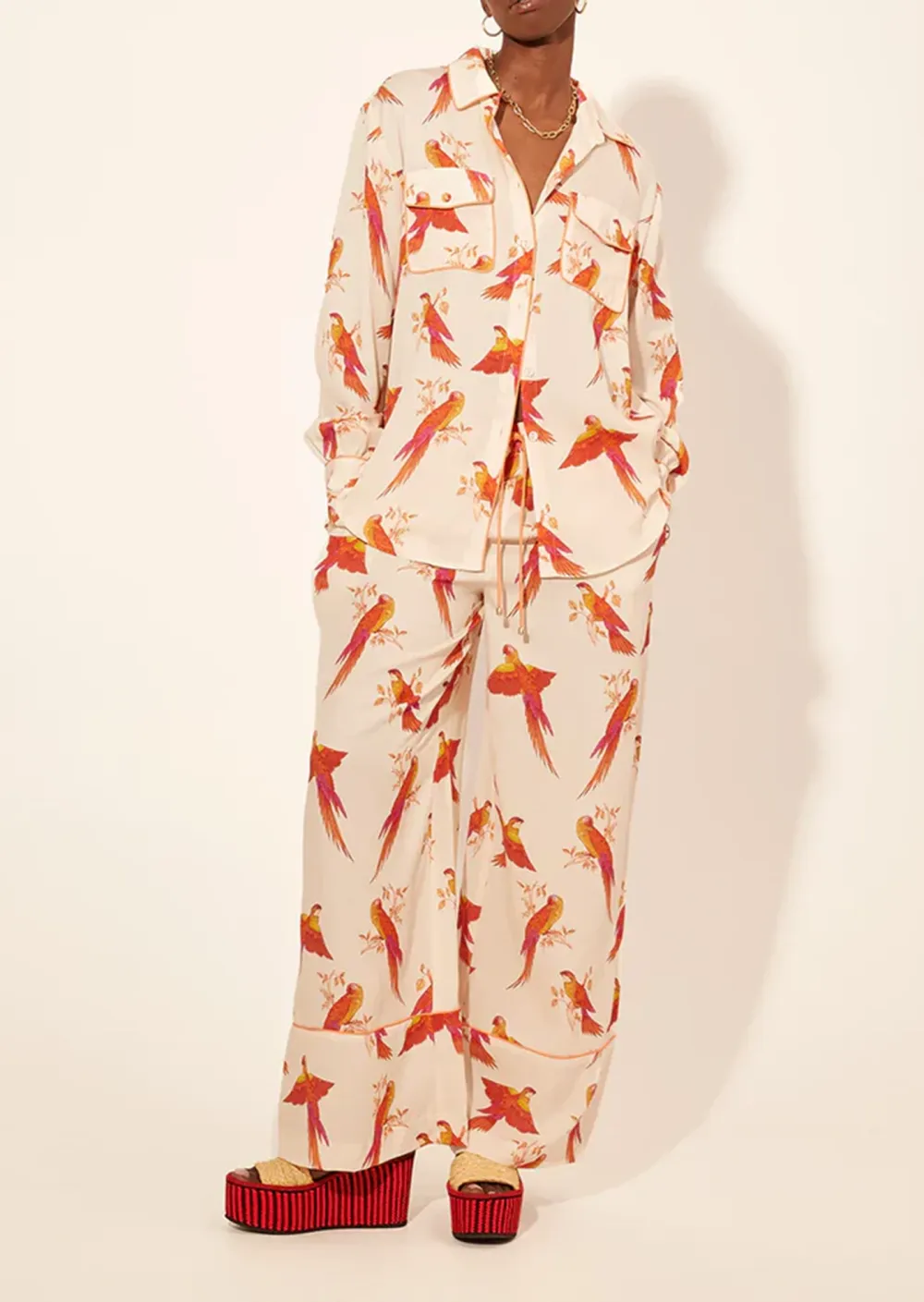 Floral Strapless Wide Leg Pants