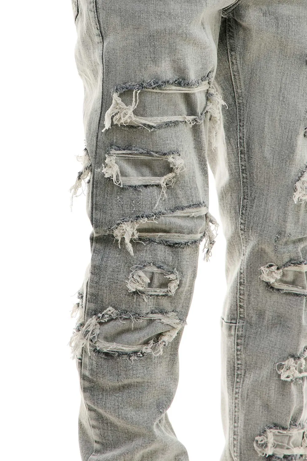 Men's Skinny Patchwork Stretch Jeans