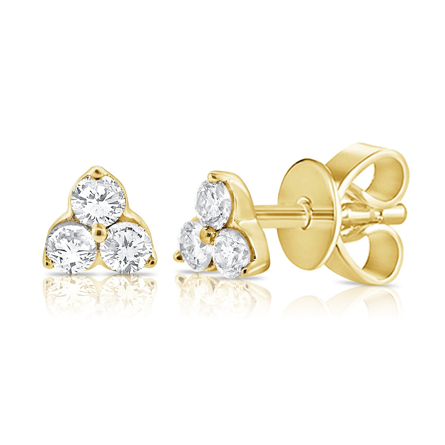 Polished Tonal Gem Detail Stud Earrings