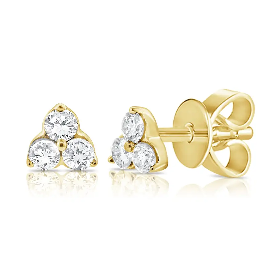 Polished Tonal Gem Detail Stud Earrings