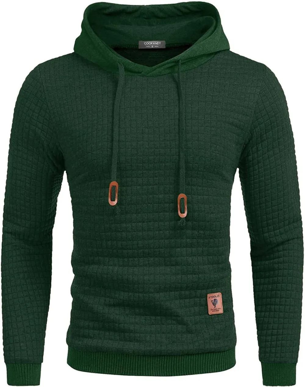 Gym Drawstring Plaid Jacquard Hoodie