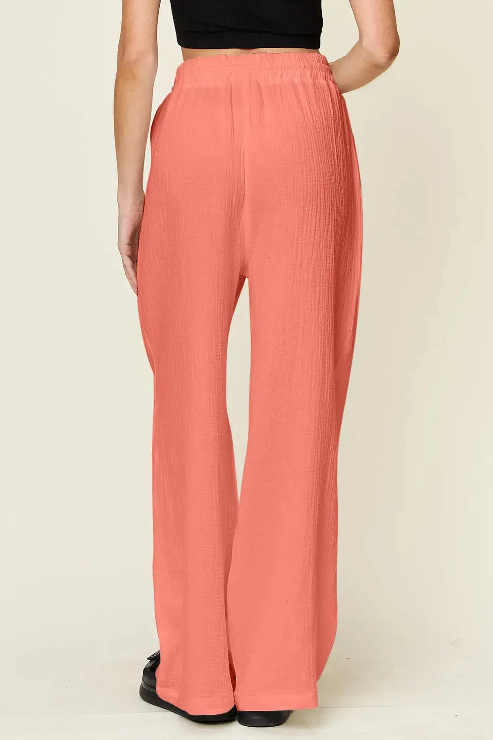Tailored Wide Leg Drawstring Pants
