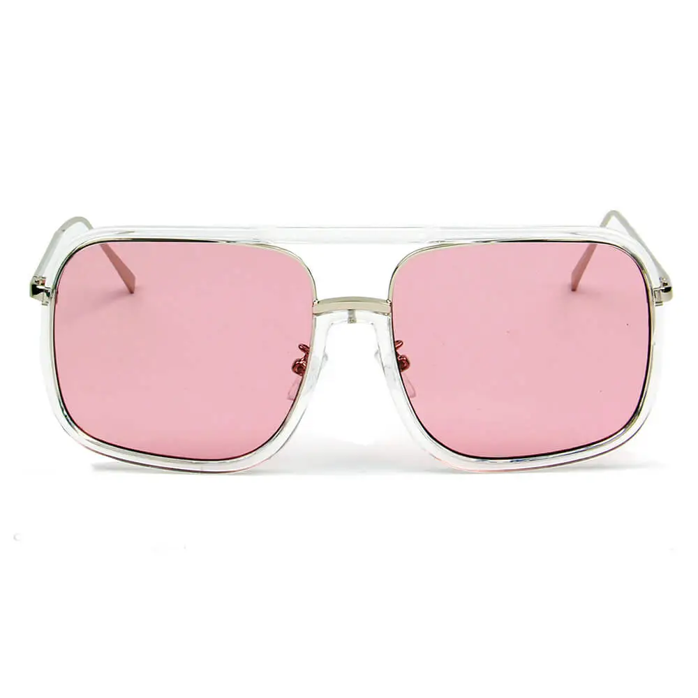 Fabric Woven Square Frame Sunglasses