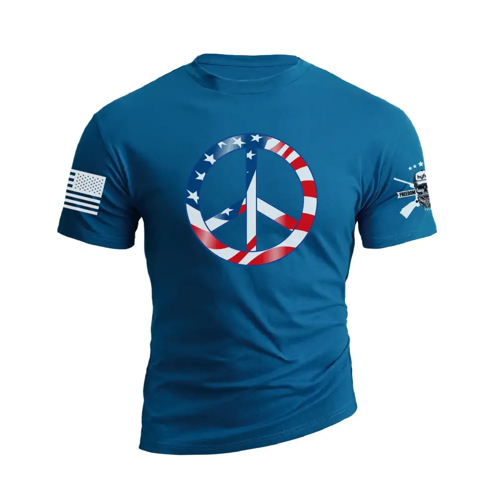 USA FLAG LOVE PEACE GRAPHIC TEE
