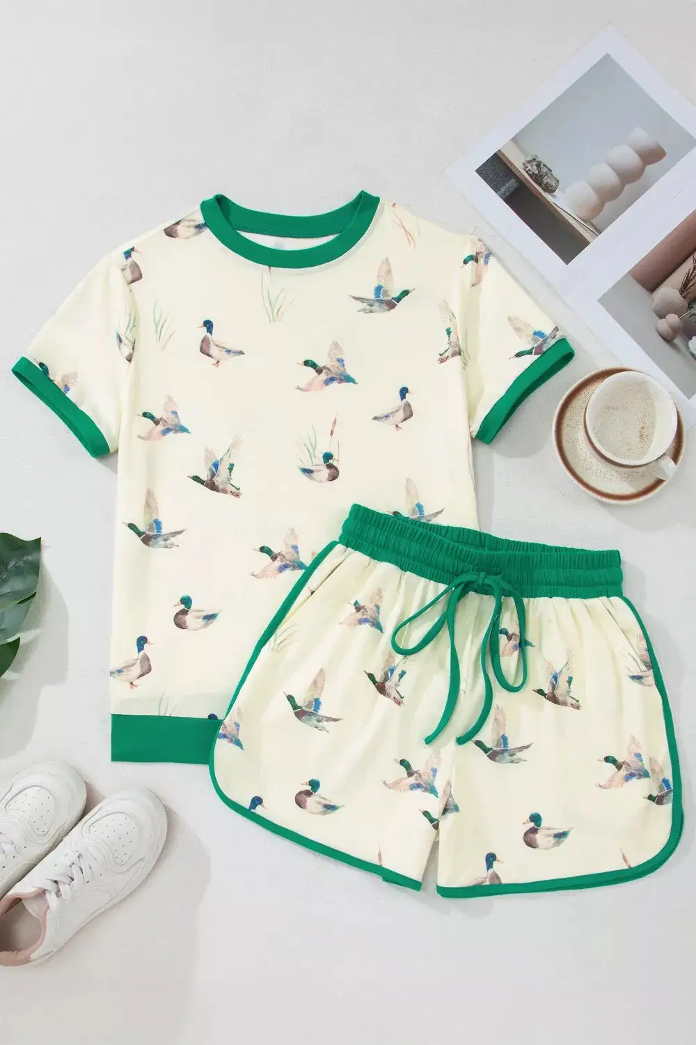 Mallard Printed Trim Short Set