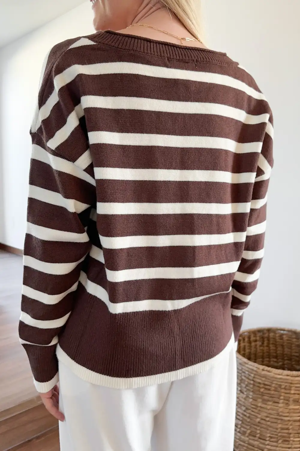 Layered Knit Striped Cardigan