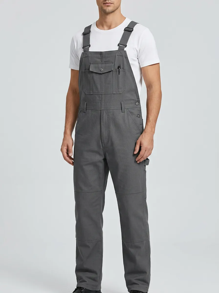 Multi-Pocket Knee-Reinforced Bib Outdoor Men's Workwear Bib Overalls