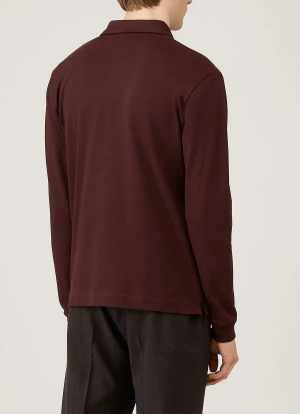Understated Everyday Relaxed Fit Heavyweight Rugby Cotton Long Sleeve Polo Shirt