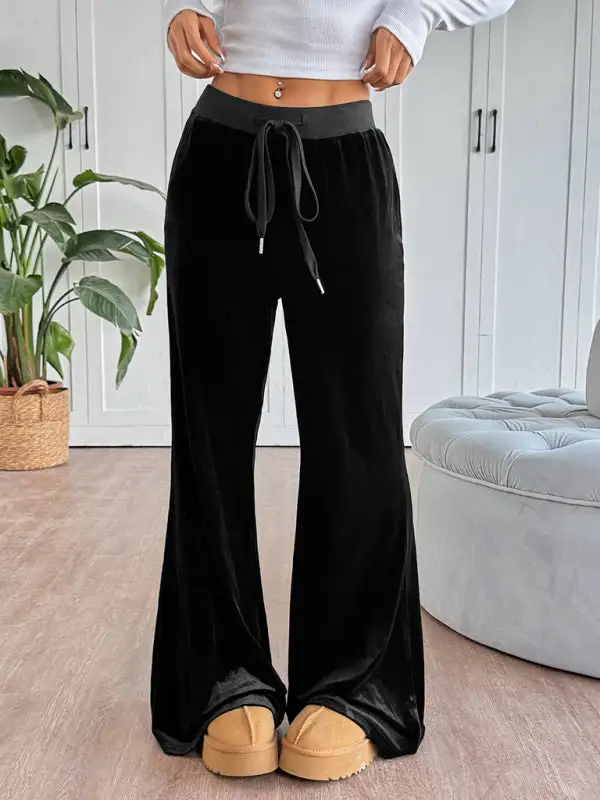 Everyday Velvet Flared Trousers Pants