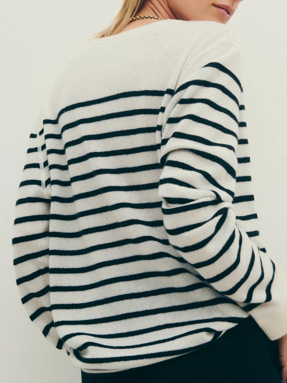 Striped Cashmere Boyfriend Sweater