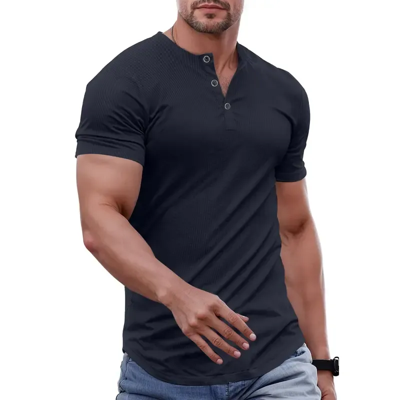 Men's Solid Color Slim Fit Longline T‑Shirt