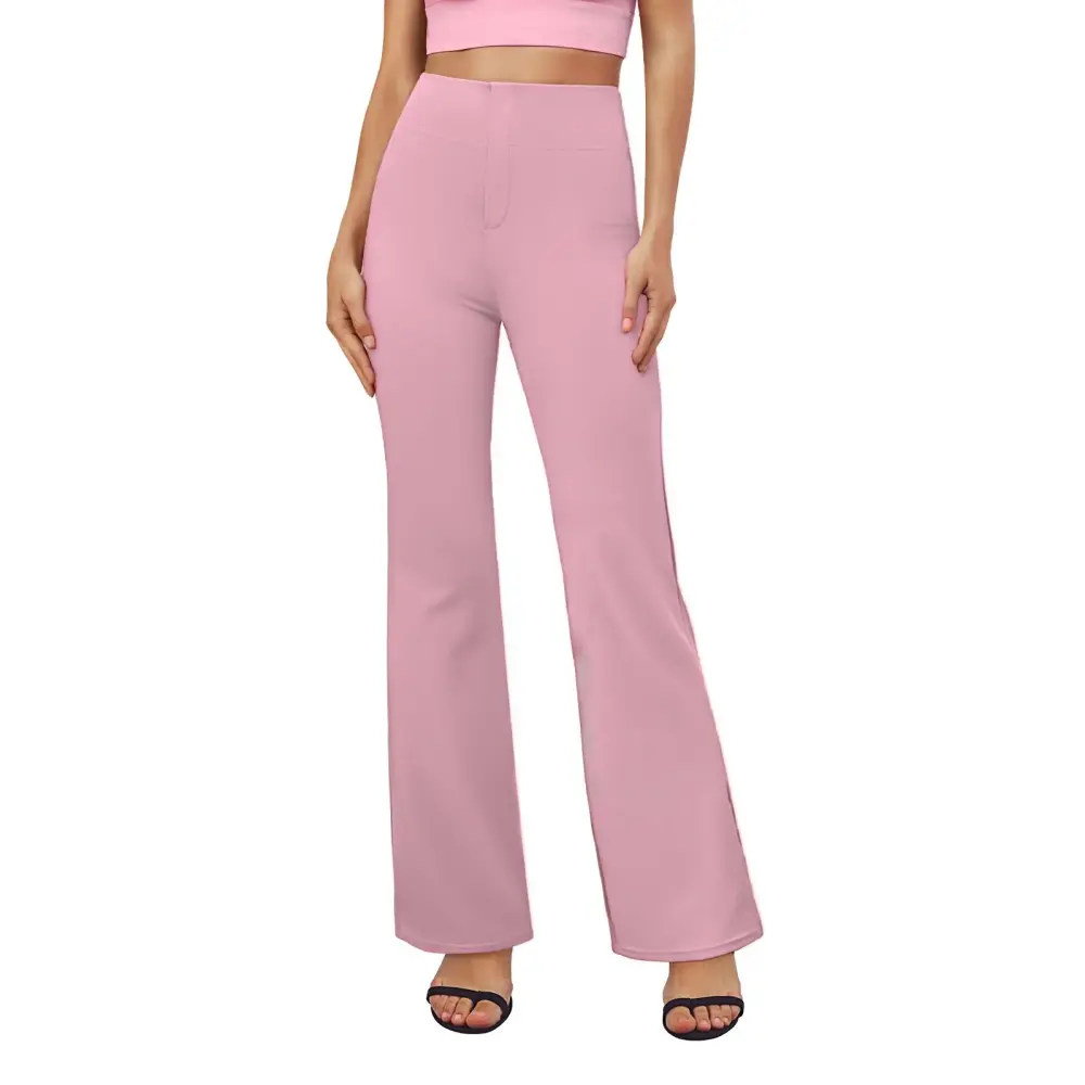 Women's High-Waisted Yoga Pants – Flared Leg with Pockets & Tummy Control
