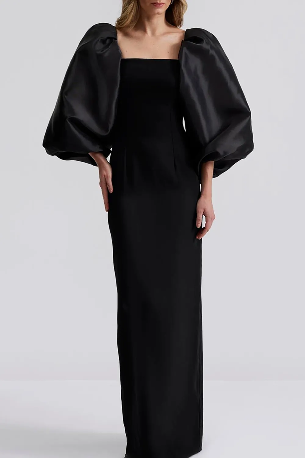 Puff Sleeve Square Neck Maxi Dress