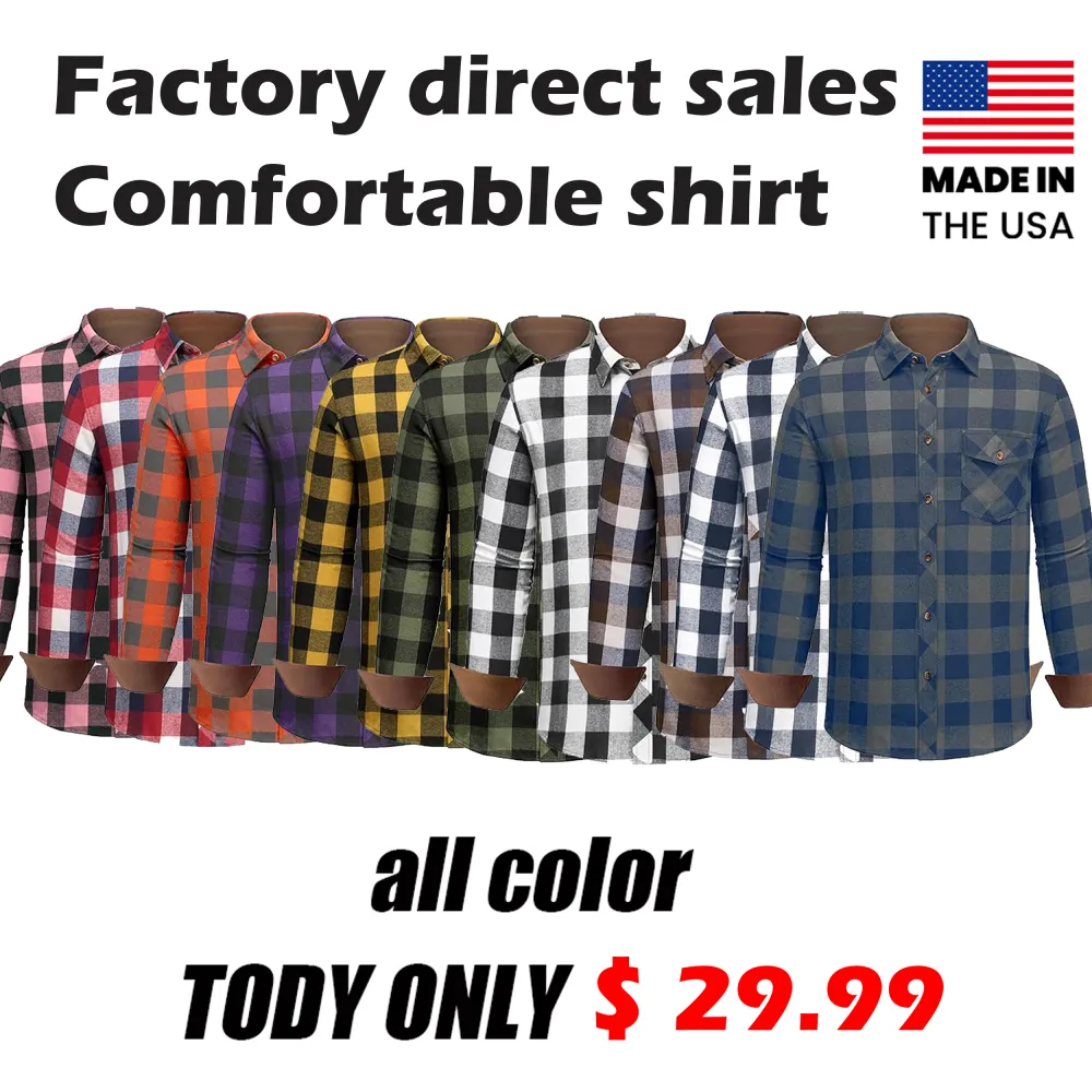 [Plus Size]Men’s Buffalo Plaid Flannel Shirt – Rugged Warmth. Timeless Style. Everyday Comfort.  Classic Design | Soft Cotton Comfort | Built for Any Season