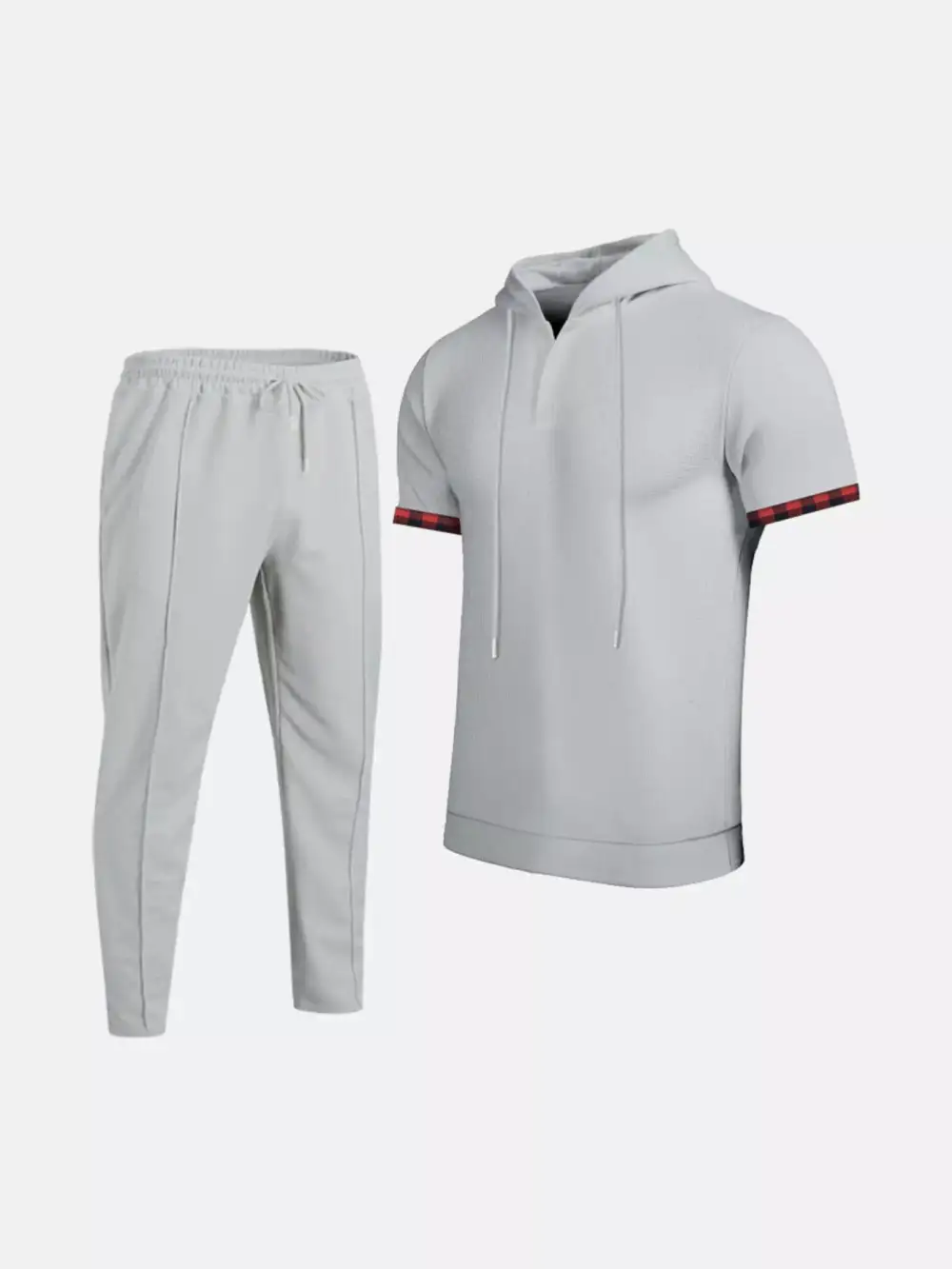 Men's Full Size Casual Short Sleeve Hoodie and