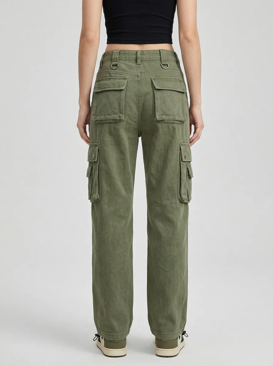 Core Utility Style Street Style Women's Multi Pocket Cargo Pants
