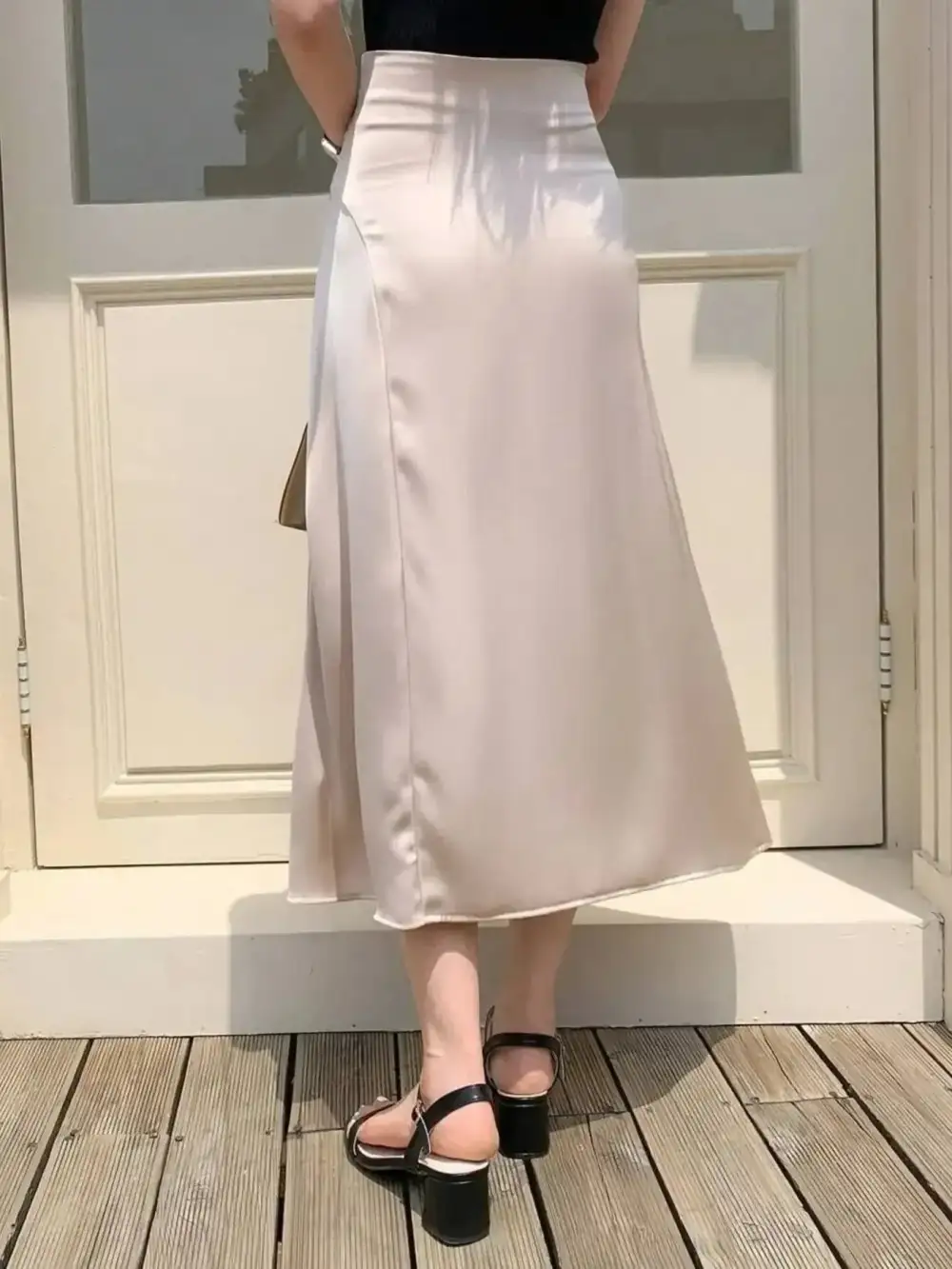 Airy Wrap Asymmetric Skirt