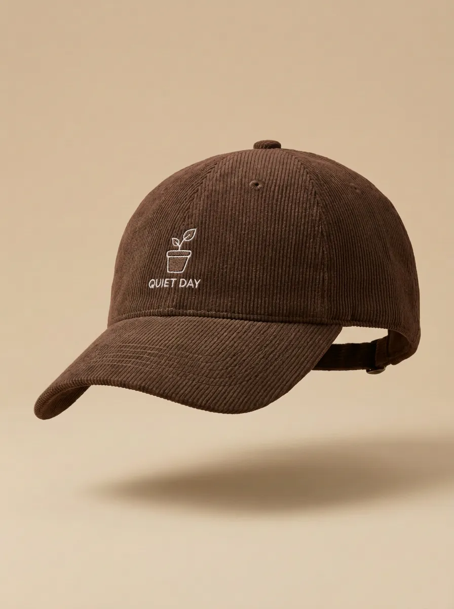 Plant-Lover Quiet-Day Corduroy Embroidered Unisex Baseball Cap