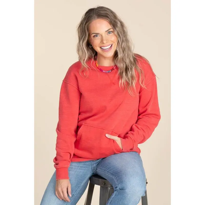 🔥Your Favorite Is Back! Pigment Dyed Cozy Campfire R-Neck Sweatshirt