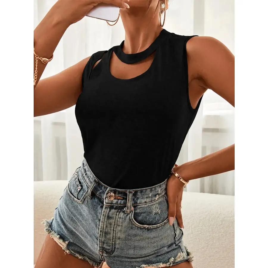 Cutout Sleeveless Tank Top