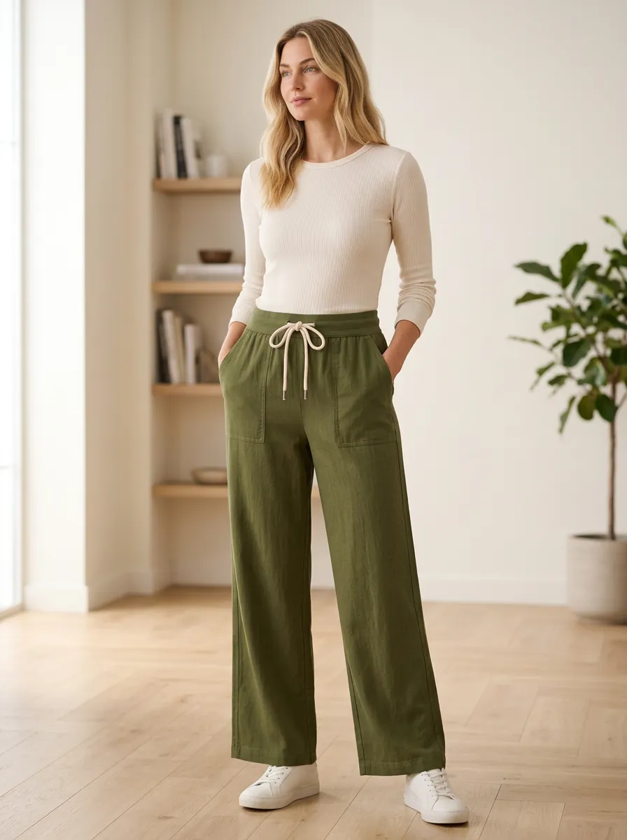 Women's Retro Inspired Casual Adjustable Drawstring Waist Pants