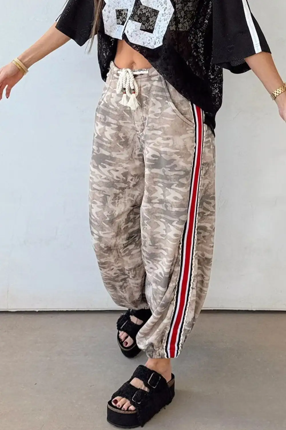 Active Striped Camo Print Pants