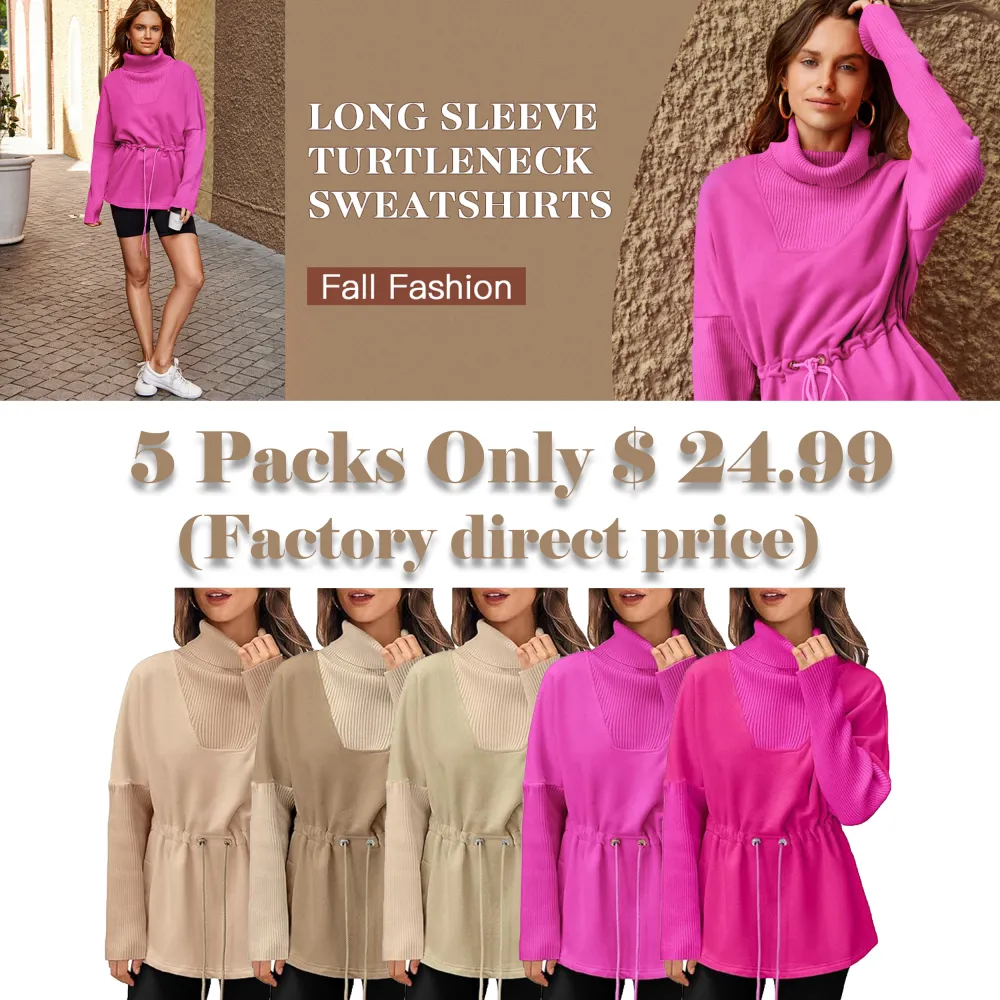 ✨  Women’s Turtleneck Fleece Sweatshirt – Warm, Chic & Effortlessly Stylish