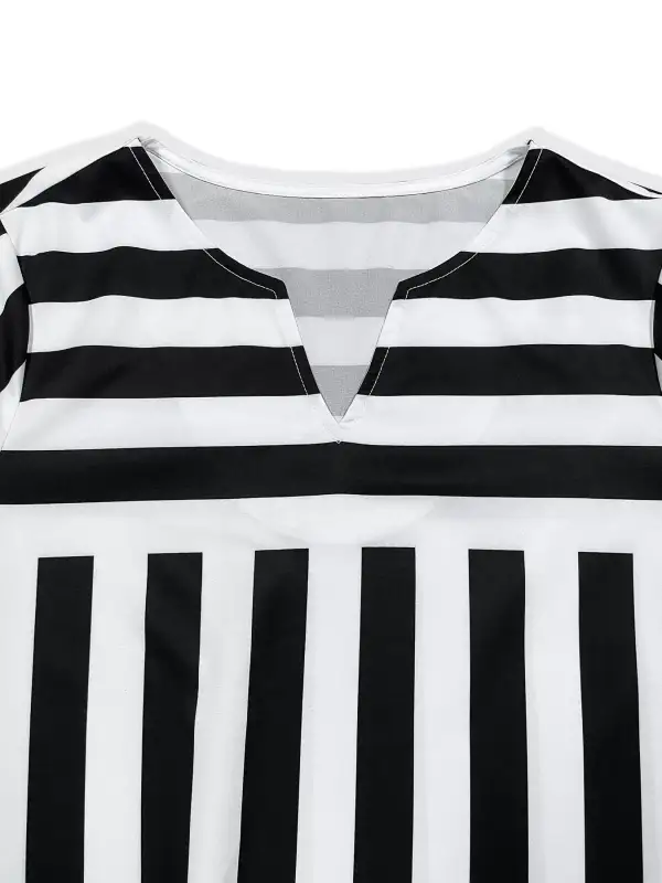 Striped Notched Casual Mini Dress
