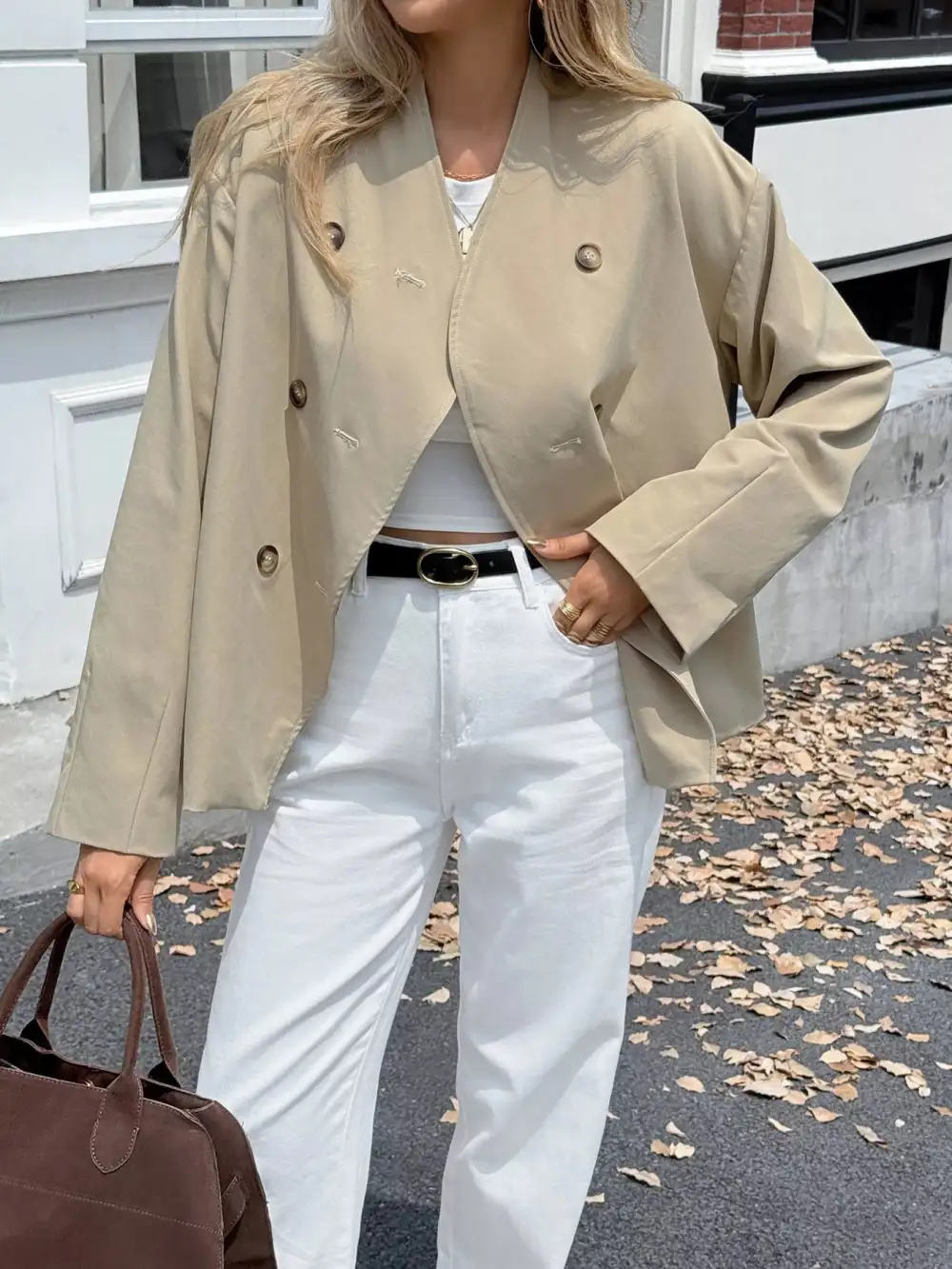 Double-breasted Long Sleeve Jacket