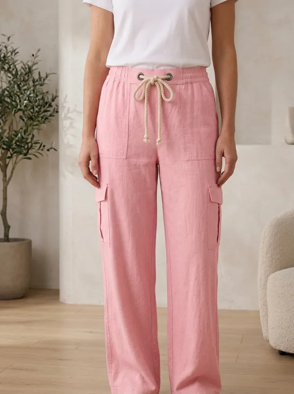Women's Cargo Linen Inspired Cargo Work Pants
