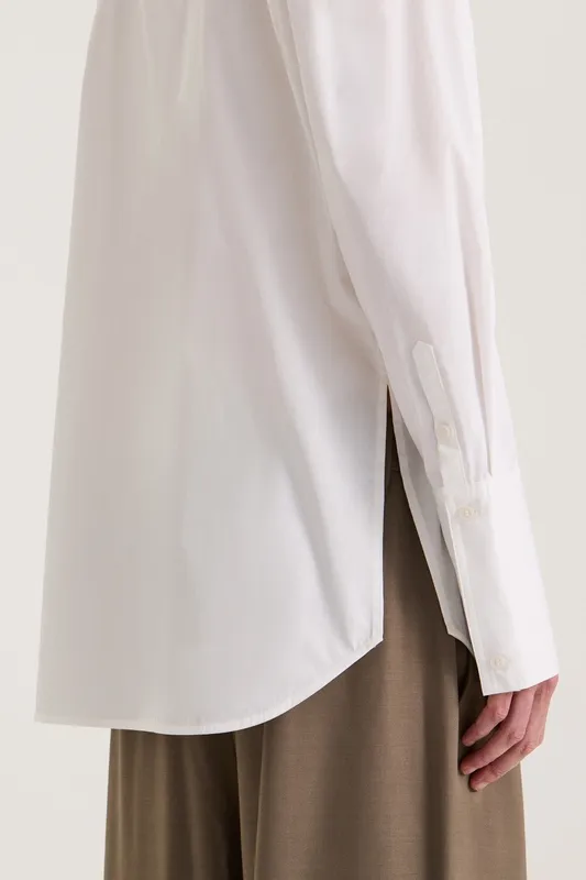 White Hidden Placket Tailored Shirts