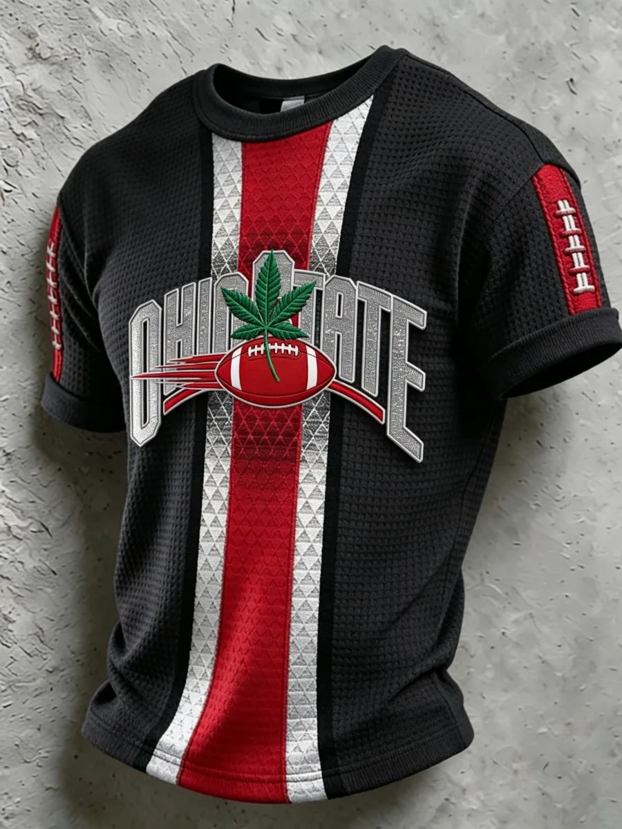 Men's Football Pattern Waffle T-Shirt