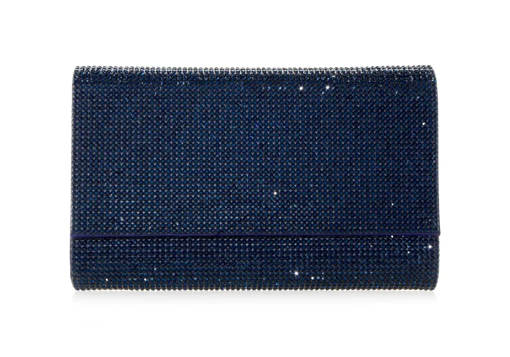 Detailed Faceted Frame Embellished Clutch