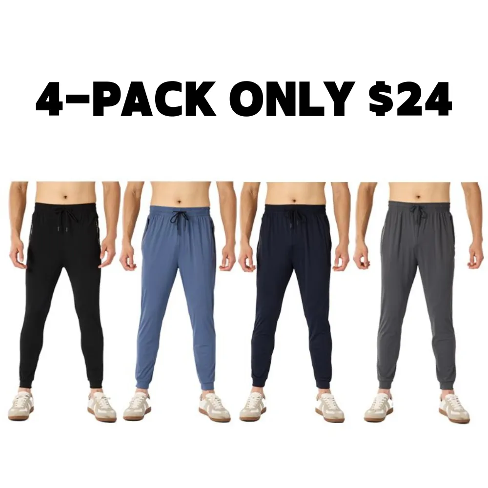 Men's Stretch Jogger Pants, Comfortable Athletic Pants with Pockets for Active Wear, Lightweight & Breathable