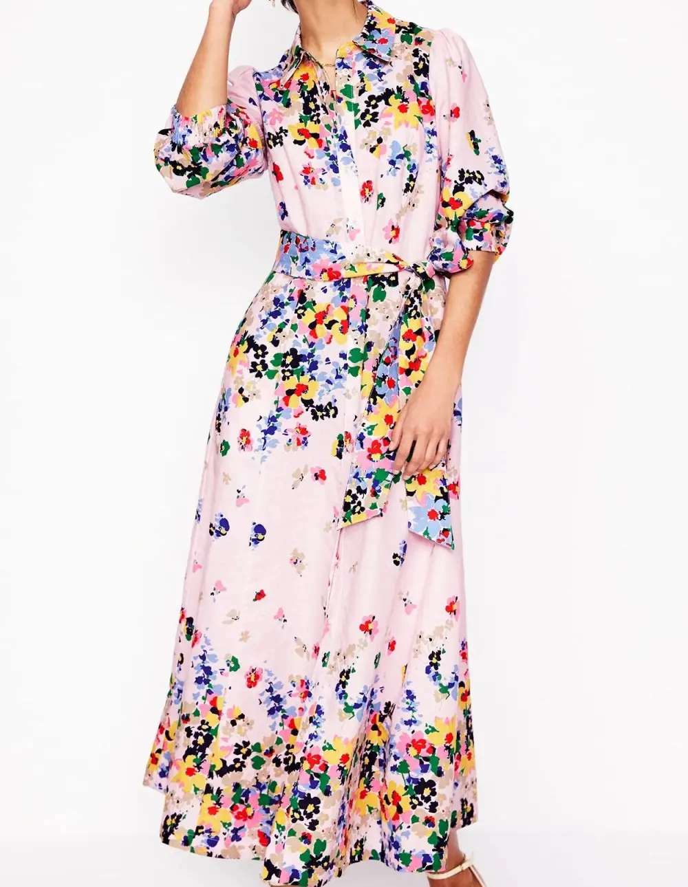 Linen Blend Shirt Dress