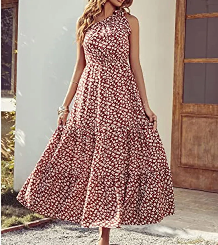 Summer Women's Bohemian Floral Dress Beach Holiday Large Swing