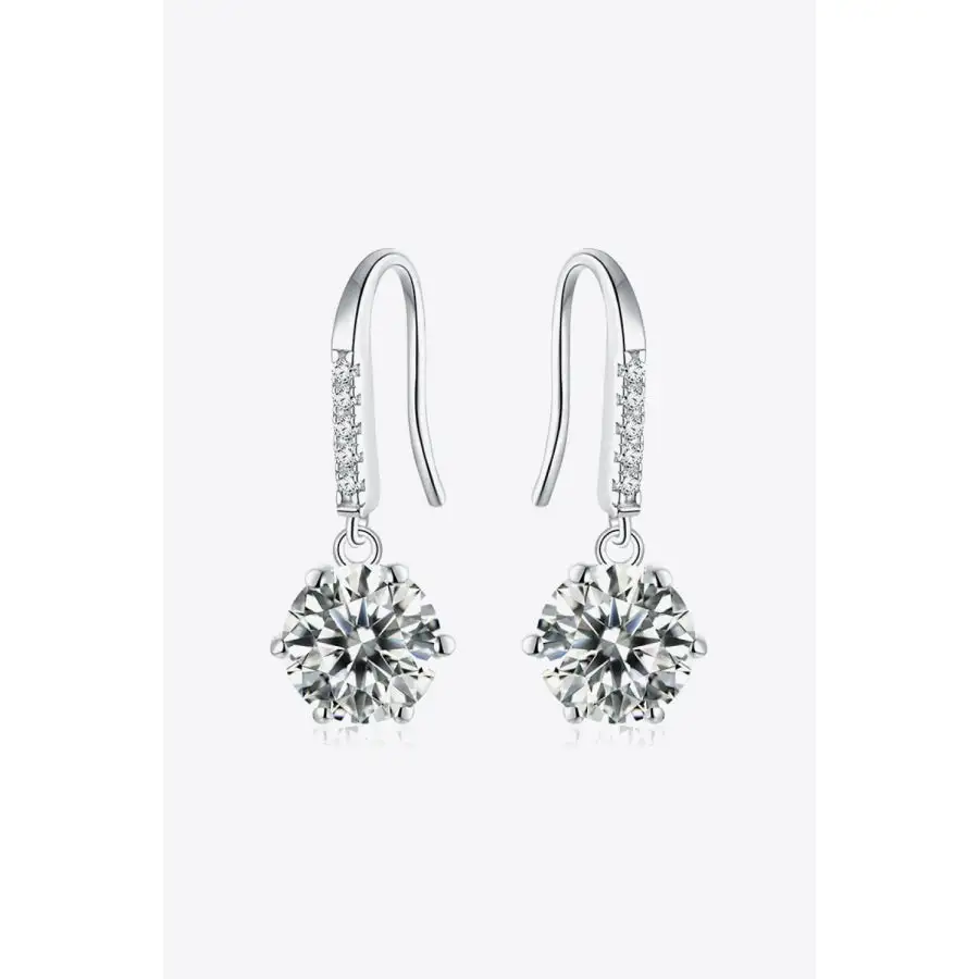 Prong Moissanite Drop Earrings