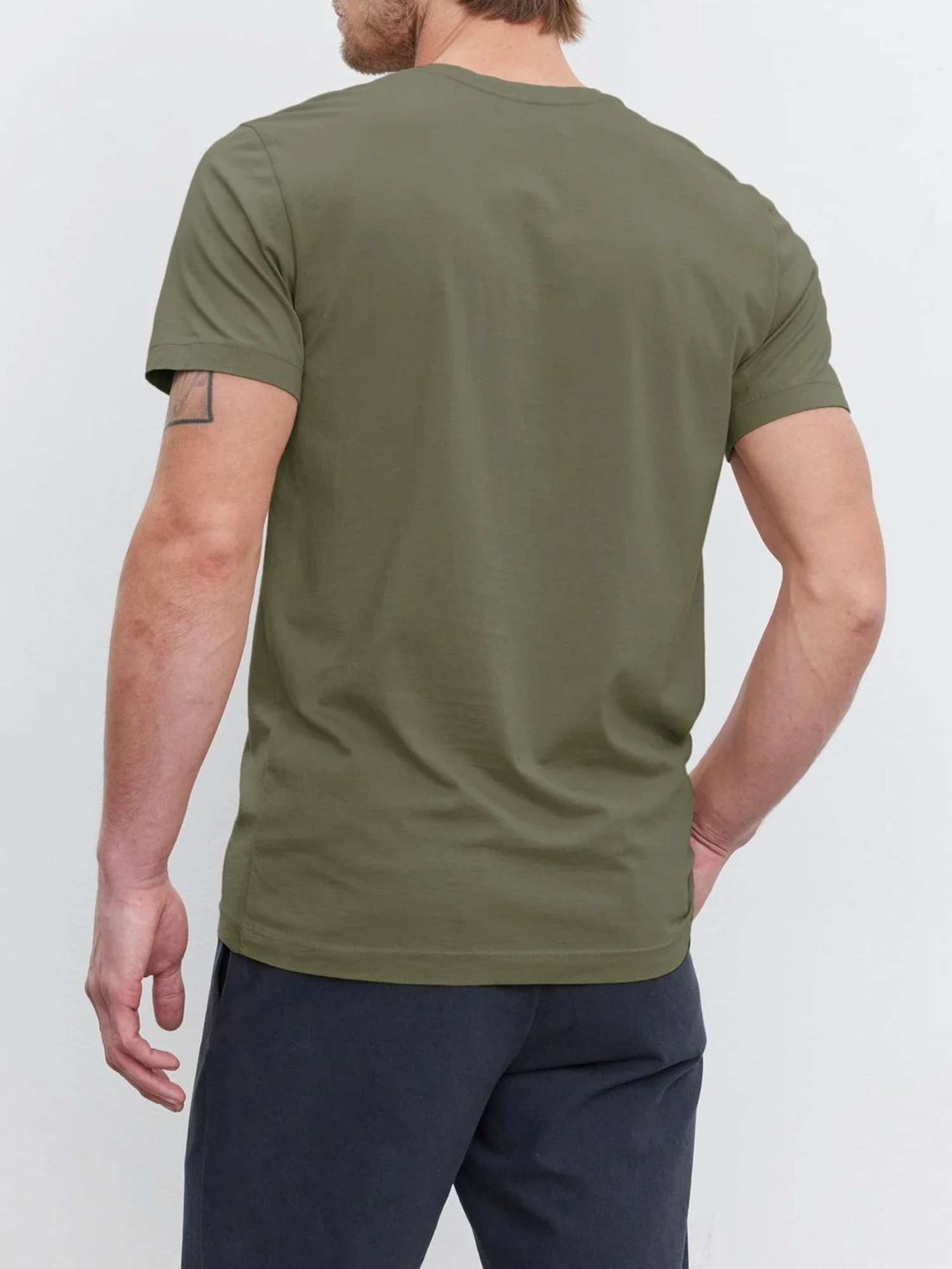 Men's Solid Round Neck Cotton T-Shirt