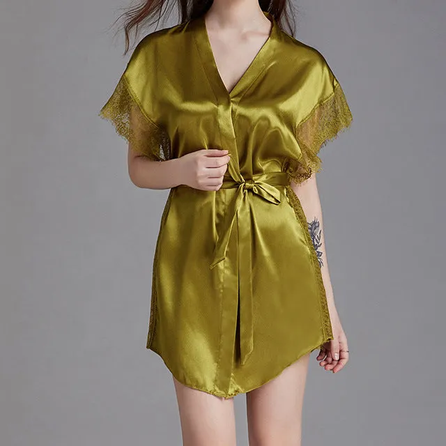 Short Sleeve Wrap Nightgown