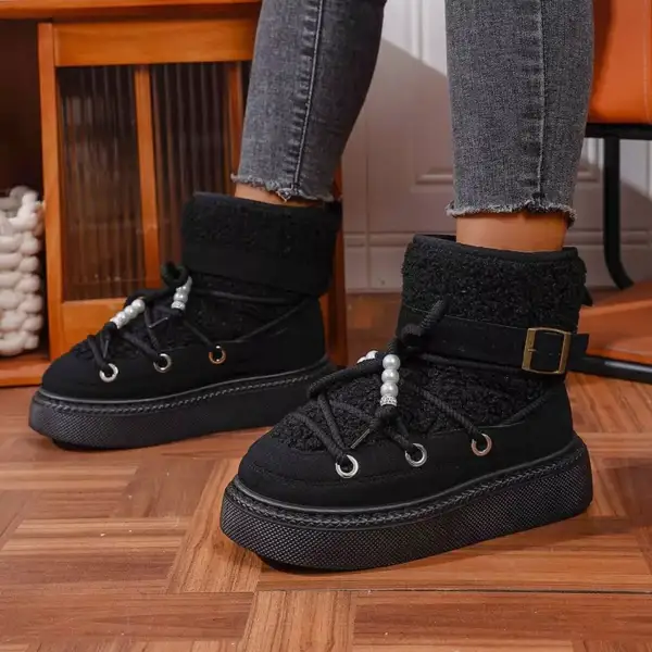 Refined Lace Up Platform Boots