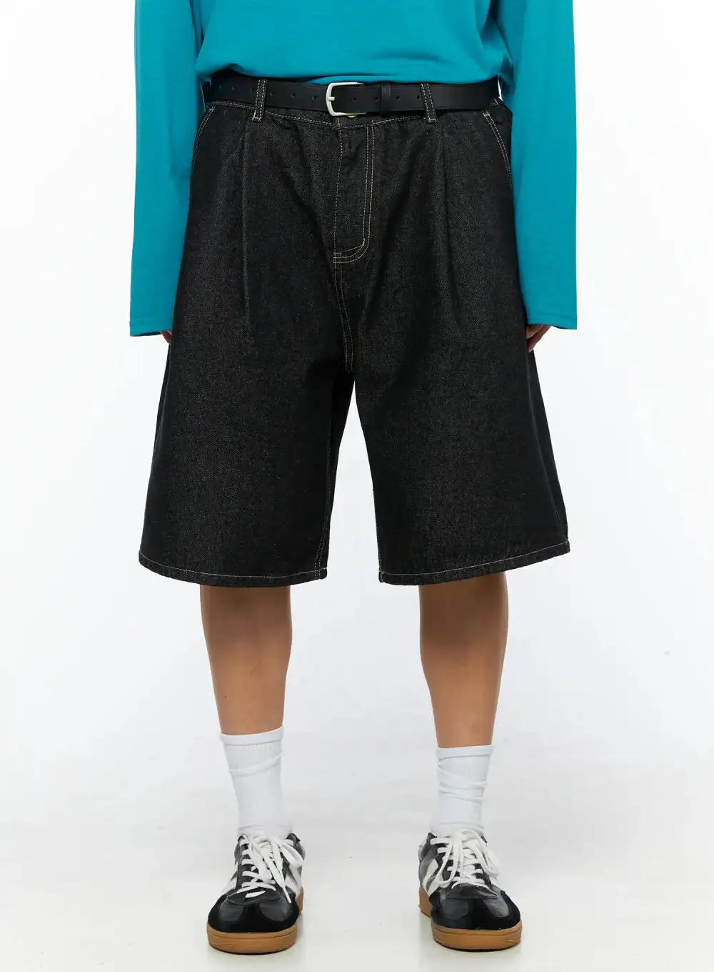 Men's Wide Leg Denim Shorts