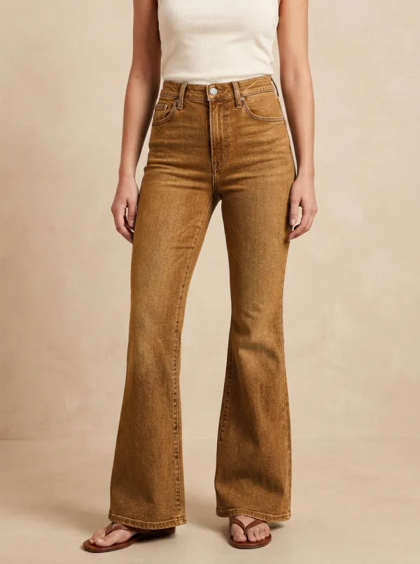 Women's High-Rise Flare Print Jeans