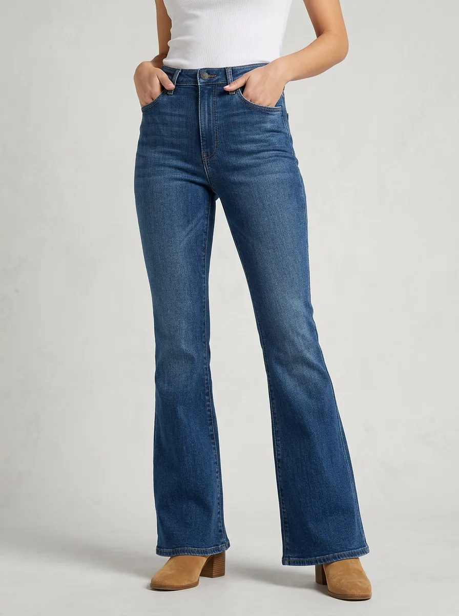 Structured High-Waist Women's High-Waist Stretch Flare Jeans