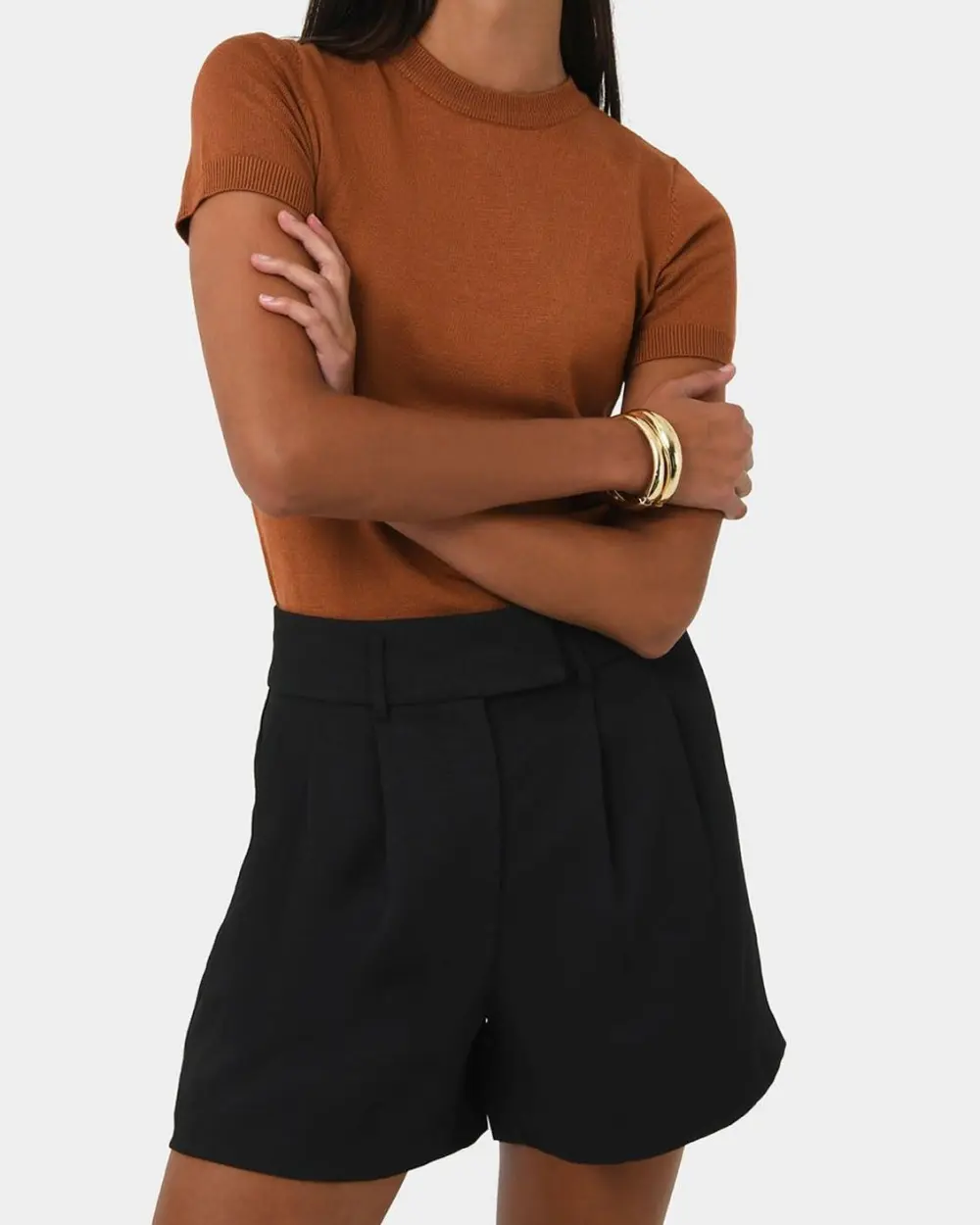 Mid-rise Waist Pleat Front Short