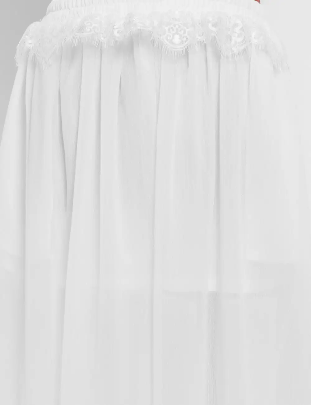 Lace Panel Elastic Waist Lantern Pants