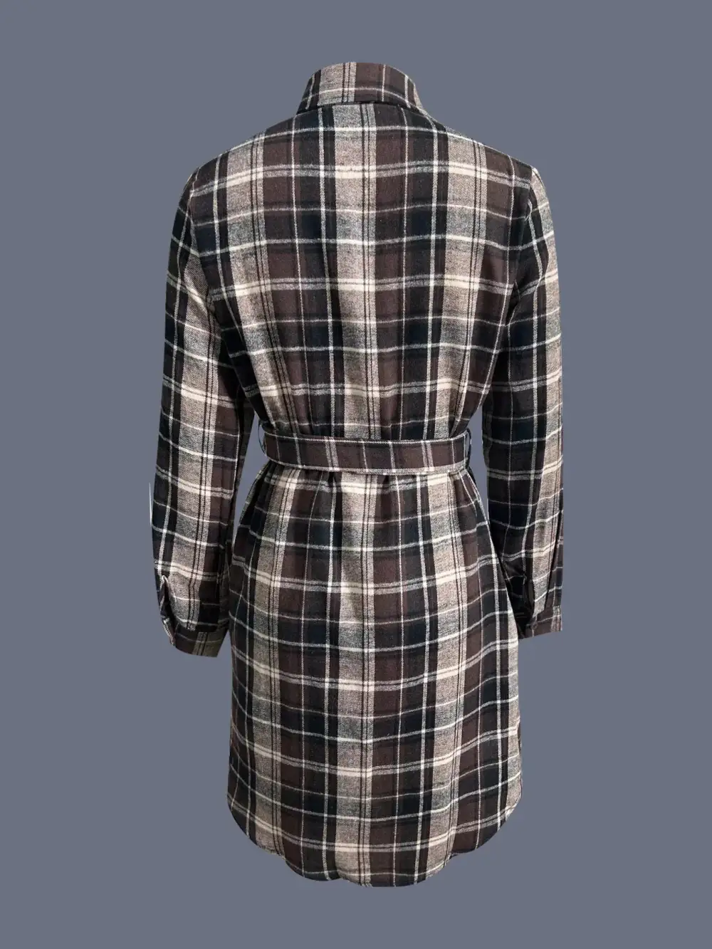Plaid Button Front Shirt Dress