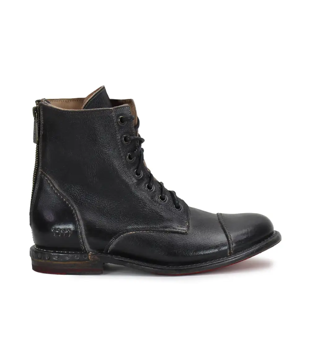Cap-Toe Contrast-Stitched Heritage Combat Boots
