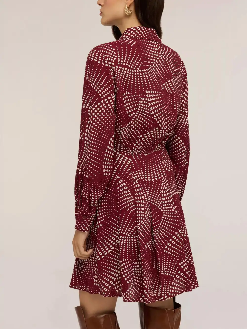 Printed Long Sleeve Mini Dress