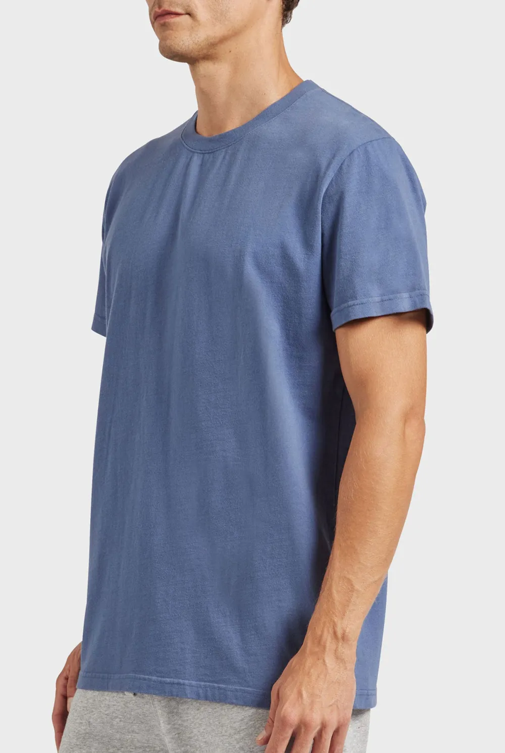 Blue Short Sleeve Crew Neck Basic Tee